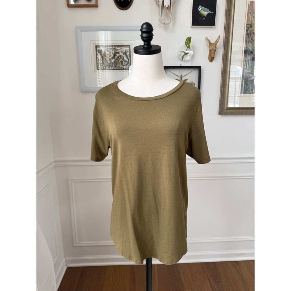 Universal Standard Round Neck Tshirt Tee Olive Green XS 10 12 L